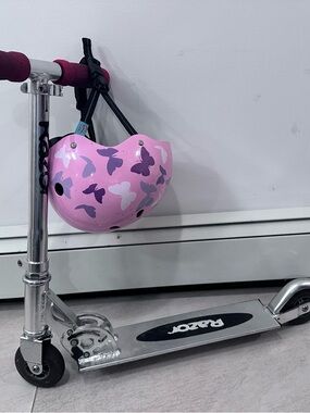 Razor A Kick Scooter For Kids - Pink, Lightweight, Aluminum Frame With Helmet